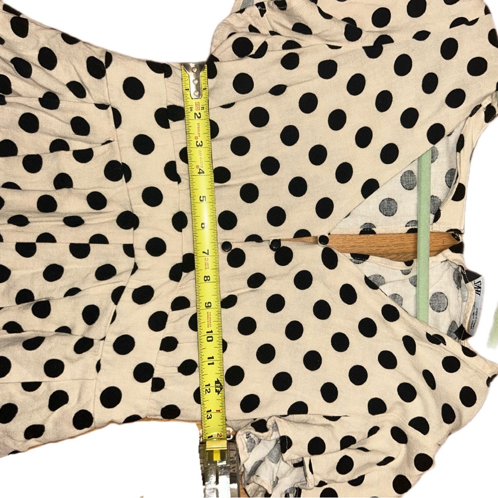 Zara Polka Dot cream and‎ black Romper Size Medium - Picture 3 of 7